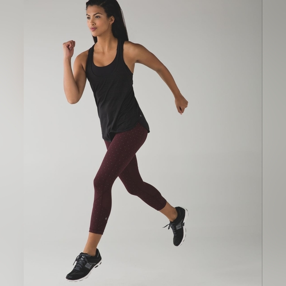 Lululemon Pace Rival CropNight Fall Bordeaux Drama Gold / Bordeaux Drama… - Picture 3 of 12